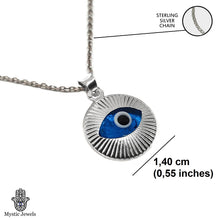Collar Mal de Ojo de Cristal y Plata de Ley 925 - Ojo Turco Redondo para Regalar