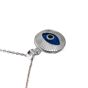 Collar Mal de Ojo de Cristal y Plata de Ley 925 - Ojo Turco Redondo para Regalar